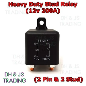 Automotive Relay 12v 200A - Car Van Boat 2 Pin 2 Stud ON/OFF 200 Amp Heavy Duty  - Picture 1 of 2