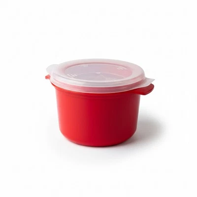 Mikrowellen Reiskocher Rot 1 L Überkochschutz und Ventil Reis Mikrowellenkocher - Bild 1 von 3