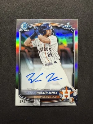 2025 Bowman Chrome Walker Janek /499 1st Bowman Refractor Auto #CPA-WJA Astros - Image 1 of 2