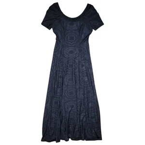 Vintage Joseph Ribkoff Maxi Dress Womens 6 Black Slinky Stretchy A-Line 70s 80s - Picture 1 of 12