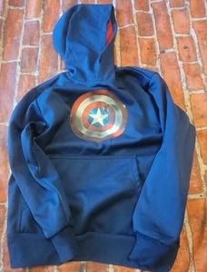 Marvel Captain America Boys Hoodie Sz 8 Guc Blue - Picture 1 of 1