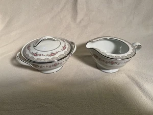 Pair Of Noritake Glenwood 5770 Creamer And Sugar Bowl w/ Lid. Beautiful! - Picture 1 of 9