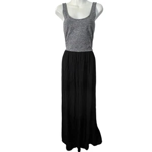 Lou & Gray Maxi Womens Gray Black Sleeveless Dress Lagenlook NWT sz XS / S - Picture 1 of 16
