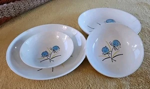 Stetson China Pottery Lot (4) Salad Plates Ice Cream Dishes Echinops MCM - Picture 1 of 12