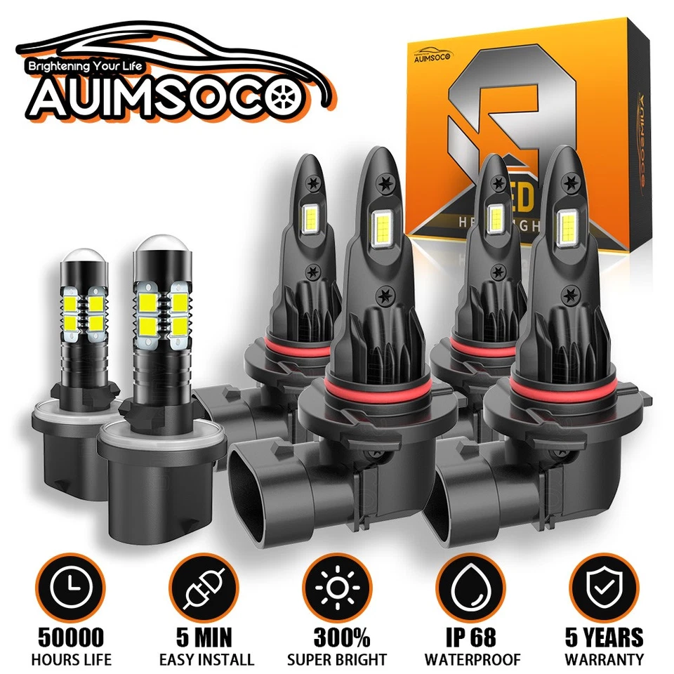 Combo faros LED altos/bajos + bombillas antiniebla A para Cadillac Deville 2000-2005 Foto 1 de 4