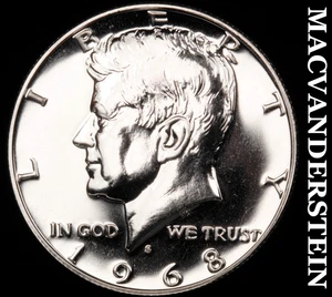 1968-S Silver Kennedy Half Dollar - Choice Gem Proof  Lustrous  #F892 - Picture 1 of 2