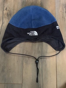 The North Face Unisex Medium Blue / Black Fleece Ski Beanie Hat Gore Windstopper - Picture 1 of 8