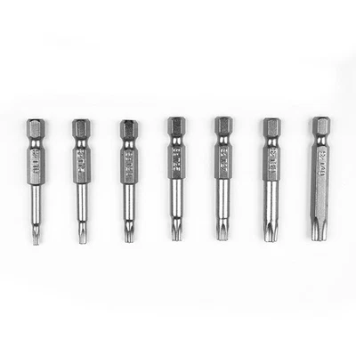 7 Pieces 50mm Hexagonal Handle Magnetic Five Point Screwdriver Bits Set - Image 1 of 4