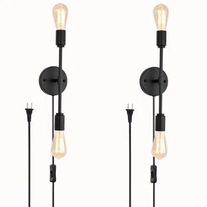 2-Light Black Bathroom Vanity Light Fixtures,Modern Industrial Wall Light Fix... - Picture 1 of 9