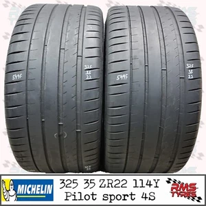 325 35 ZR 22 x2 Michelin 114Y Part Worn Used Tyres 32535ZR22 x2 5.7-4.6mm - Picture 1 of 19