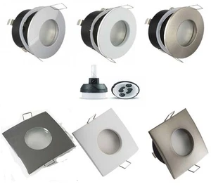 LED Recessed Ceiling Lights GU10 Downlights Round/Square IP44 Bathroom Spotlight - Picture 1 of 7