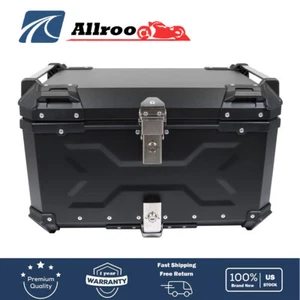 65L Black Motorcycle Top Case Tail Box Waterproof Luggage Scooter Trunk Storage - Foto 1 di 20