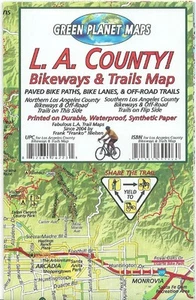Mapa impermeable de carriles para bicicletas y senderos del condado de Los Ángeles por Frank Nielsen - Imagen 1 de 2