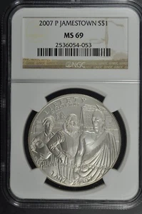2007 P Jamestown $1 Silver 400th Anniversary coin-NGC MS 69 - Picture 1 of 2