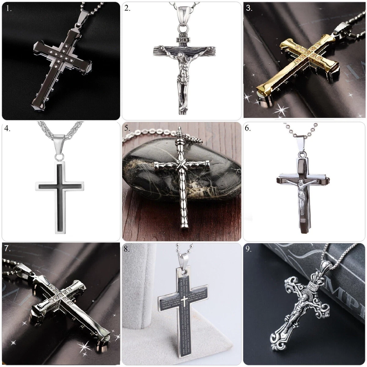 Kreuz Anhaenger Silber Stilvolles Edelstahl-Kreuz Für Männer – Jesus- Anhänger An 55 Cm Halskette, Robust Und Zeitlos Religiöser Schmuck Edelstahl