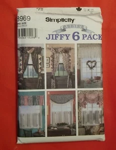 Simplicity Uncut 8969 Pattern Abbies Jiffy 6 Pack Window Treatments - Picture 1 of 2