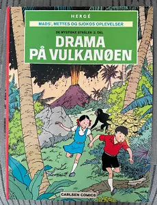 Hergé Jo, Zette & Jocko Danish Carlsen Drama Pa Vulkanøen Soft Cover New - Picture 1 of 8