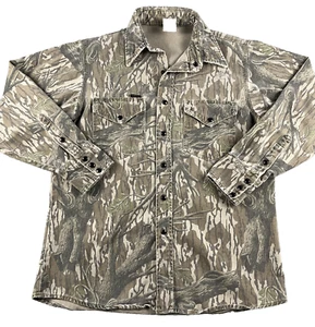 Lapco Arbeitshemd Vintage Herren Large Mossy Oak Camo Pearl Snap Öl/Gas Hergestellt in den USA - Bild 1 von 9