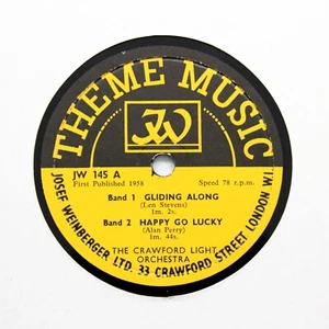 THE CRAWFORD LIGHT ORCHESTRA "Gliding Along" (E+) THEME MUSIC JW-145 [78 RPM] - Imagen 1 de 1