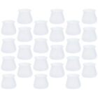 24 Pcs White Foot Pad Protective Chair Leg Caps