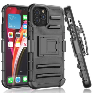 Advanced Armor Hybrid Case with Holster Belt Clip for iPhone 12 / iPhone 12 Pro - Picture 1 of 12