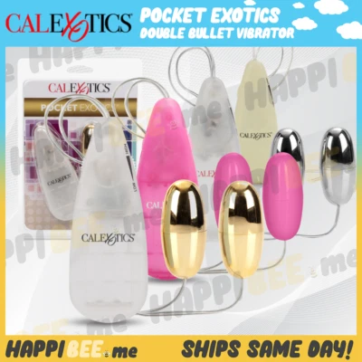 CalExotics Pocket Exotics DUAL Bullet Vibrador🍯Clit Vibrador Clítoris Masajeador Foto 1 de 4