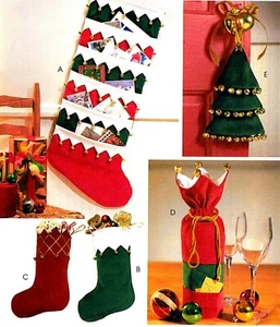 WOW! WEIHNACHTSSTRUMPF KARTENHALTER FLASCHE GESCHENKTÜTEN SCHNITTMUSTER McCalls 4266 - Bild 1 von 6
