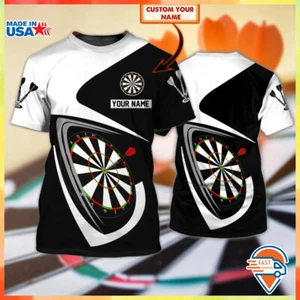 Darts - Personalized Name Classic Unisex T-Shirt 3D Size S-5XL - Picture 1 of 3