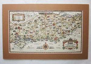 1932 South Coast Vintage Picture Map Taylor Kent Sussex Surrey Hampshire London - Picture 1 of 18