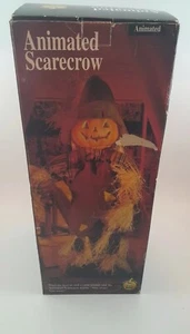 VTG GEMMY Spooky Scary SCARECROW Halloween Decoration Arm Moves Works - Picture 1 of 8