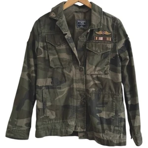 Abercrombie & Fitch Camouflage Flower Patchwork Military Utility Jacket S Y2K - Picture 1 of 9