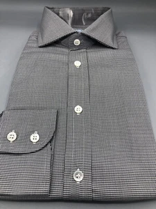 HILDITCH & KEY Black & White Houndstooth Shirt, UK:16, EU:41, UVP:185£! Neu mit Etikett  - Bild 1 von 12
