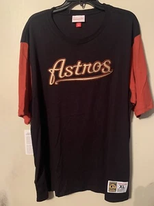 NWT Mitchell & Ness Houston Astros Color Blocked T-Shirt Cooperstown Sz XL - Picture 1 of 5