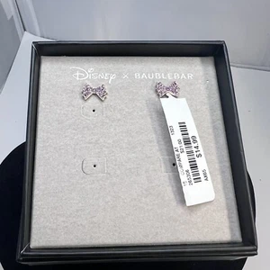 Disney X Baublebar Jewelry Pink Fashion Stud Bow Earrings NEW IN BOX - Picture 1 of 3