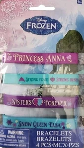 Frozen Rubber Bracelets (4) Disney Purple Princess Birthday Party Favors Sealed - Picture 1 of 5