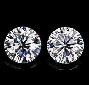 Loose CVD Lab-Grown Diamond 2 Ct Pair Of Round Color D , Clarity IF Certified - Picture 1 of 2