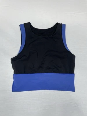Camiseta sin mangas Lululemon talla 8 para mujer negra azul respiración rápida camiseta sin mangas correr gimnasio Foto 1 de 4