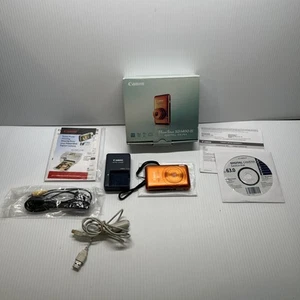 Canon PowerShot SD1400 IS 14.1MP Digital ELPH Orange PC1472 | WORKING + Charger - Picture 1 of 24