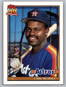 Tarjeta de béisbol 1991 Topps #119 Carl Nichols Houston Astros MLB - Imagen 1 de 2
