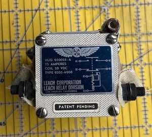 Leach Aircraft Relay 950025-4 75 Amp 28v Coil Vintage Unused - Picture 1 of 3