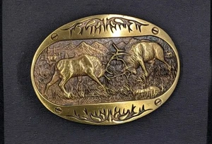 Kampfelch Messing Attitude Schnallen Gürtelschnalle Neu mit Box - Bild 1 von 11