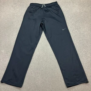 Nike Track Pants Adult Medium Blue Y2K Swoosh Sports Fleece Hip Hop Joggers Men - Picture 1 of 10