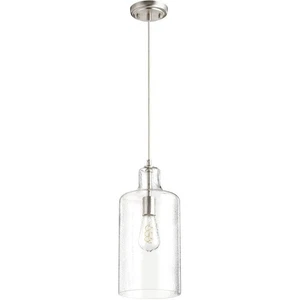 1 Light Pendant in Transitional style - 7 inches wide by 16 inches high-Satin - Picture 1 of 1