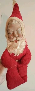 SELTEN 1950er Vintage My Toy Weihnachtsmann Puppe mit Gummi Gesicht weißer Gürtel 12 Zoll - Bild 1 von 6