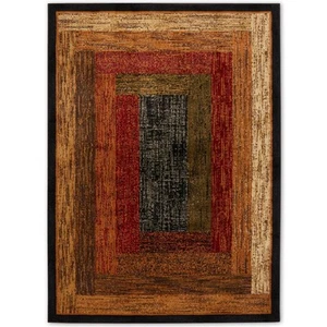 "Home Dynamix Royalty Vega zeitgenössischer geometrischer Flächenteppich, schwarz/braun, 43""x62" - Bild 1 von 8
