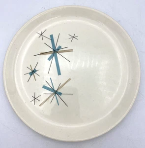 Vintage Salem Atomic North Star Starburst Turquoise 9” Dinner Plate MCM - Picture 1 of 4