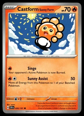 Castform Sunny Form 020/191 SSP SV08: Surging Sparks - Image 1 of 2