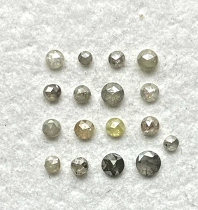 Natural Diamond Lot Round Rose Cut Gray Shade Color Diamond Lot 1 Ct / 17 Pcs - Picture 1 of 10