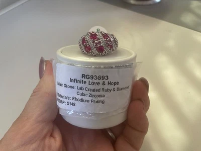 July 2025 Bomb Party Infinite Love And Hope   Hematite plated size 8 ring - Image 1 of 3