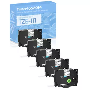 Compatible for Brother P-Touch Label Maker TZ TZe 111 Tape Cartridges Clear 5PCS - Imagen 1 de 15